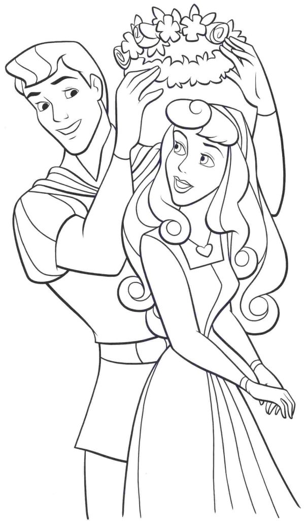 Plansa de colorat cu Sleeping Beauty 1 1